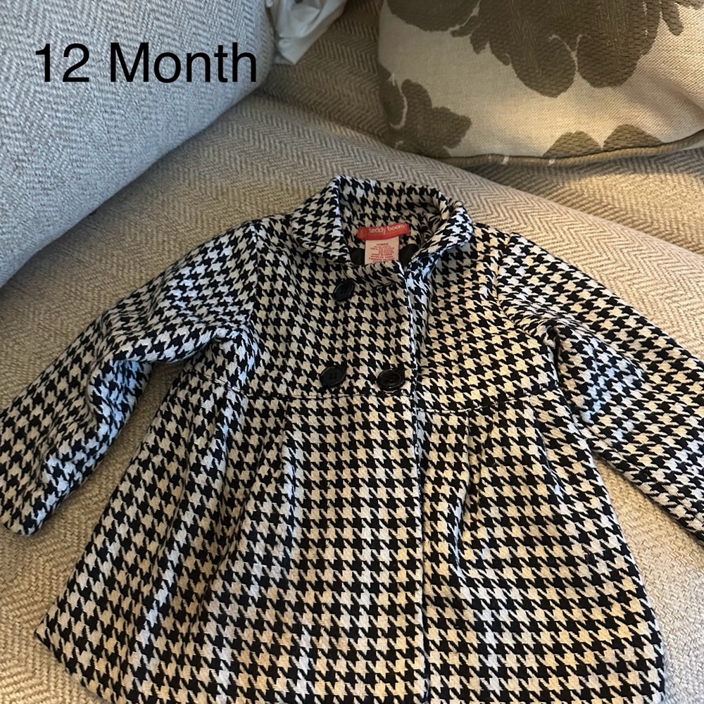 Stylish Houndstooth Kids Coat